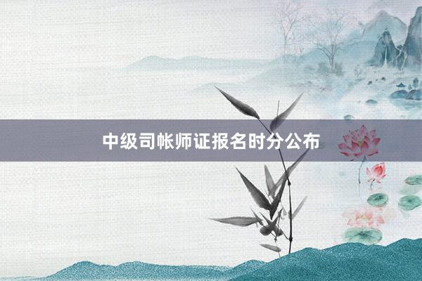 中级司帐师证报名时分公布