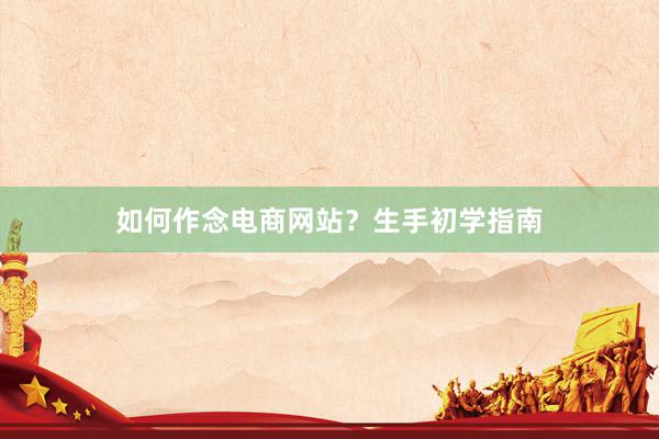 如何作念电商网站？生手初学指南