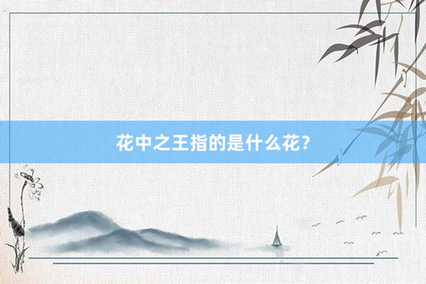 花中之王指的是什么花？